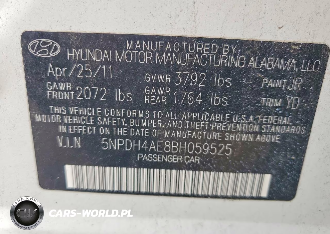 2011 Hyundai Elantra Gls VIN:5NPDH4AE8BH059525 - 12