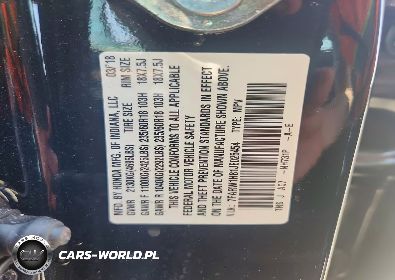 2018 Honda Cr-V Exl VIN:7FARW1H81JE025454 - 12