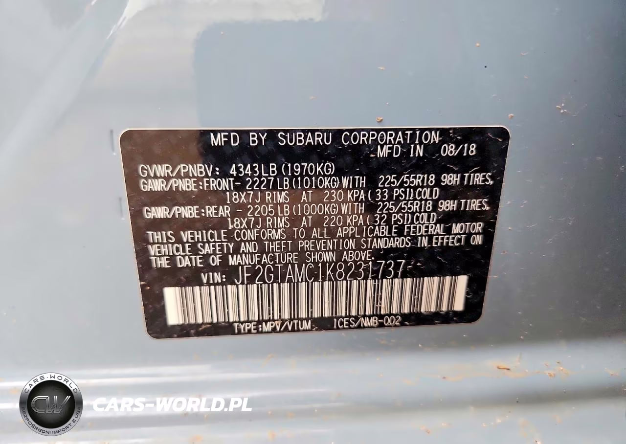 2019 Subaru Crosstrek Limited VIN:JF2GTAMC1K8231737 - 12