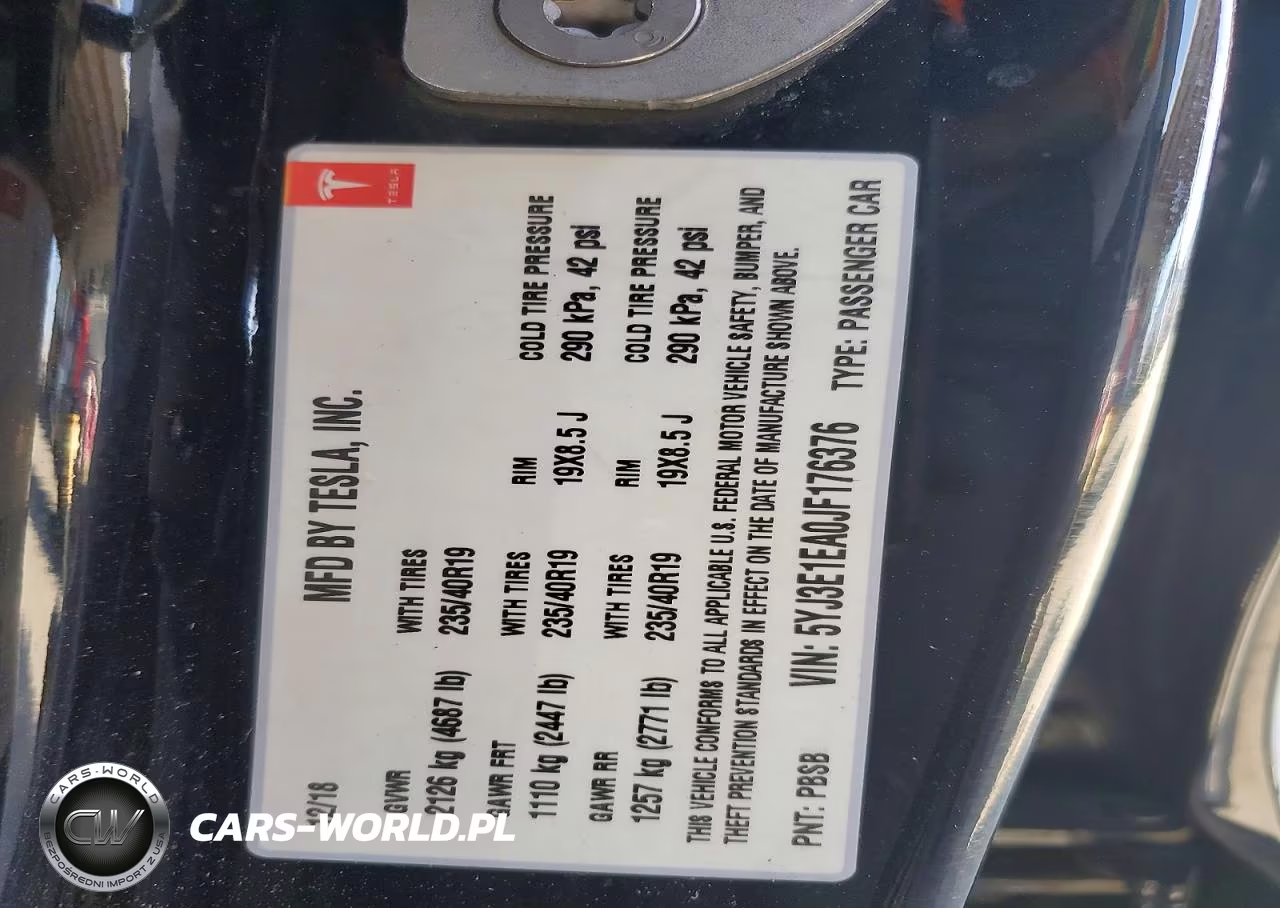 2018 Tesla Model 3 VIN:5YJ3E1EA0JF176376 - 12