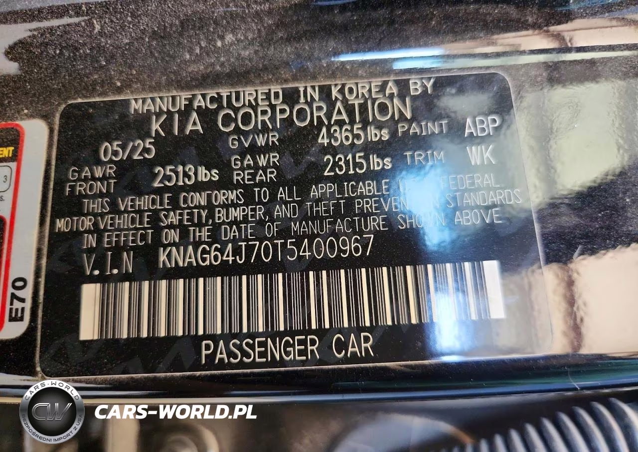 2026 Kia K5 Gt Line VIN:KNAG64J70T5400967 - 13