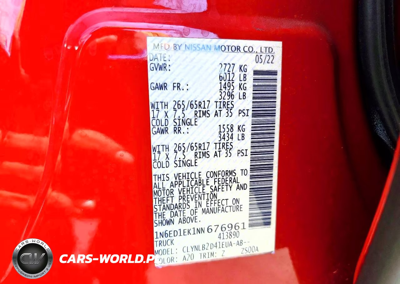 2022 Nissan Frontier Sv VIN:1N6ED1EK1NN676961 - 12