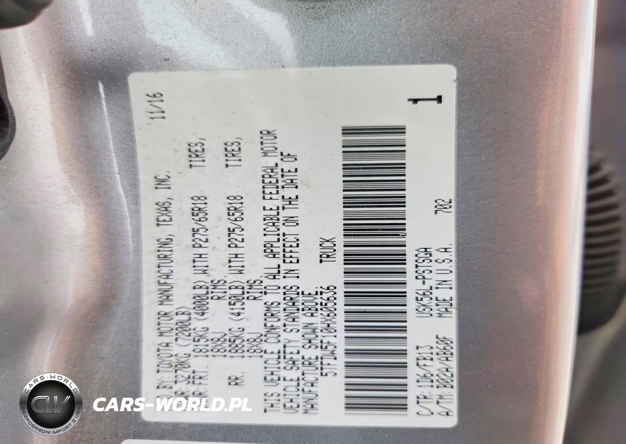 2017 Toyota Tundra Sr5 VIN:5TFDW5F10HX605636 - 12