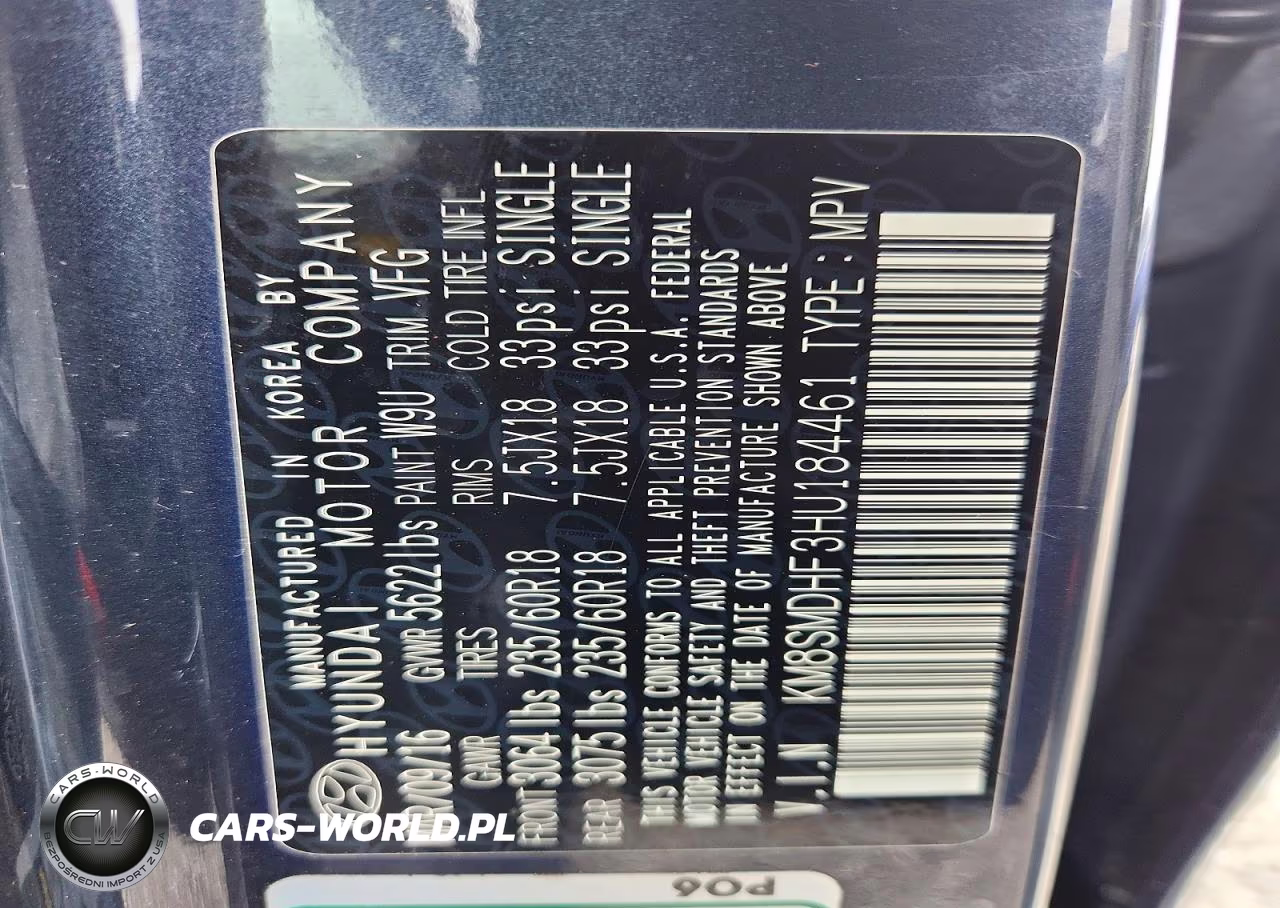 2017 Hyundai Santa Fe Se VIN:KM8SMDHF3HU184461 - 13