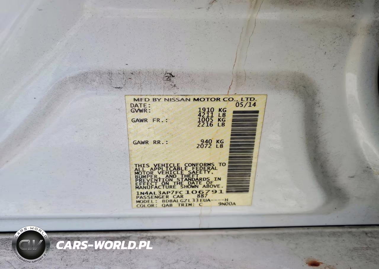 2015 Nissan Altima 2.5 S VIN:1N4AL3AP7FC106791 - 12