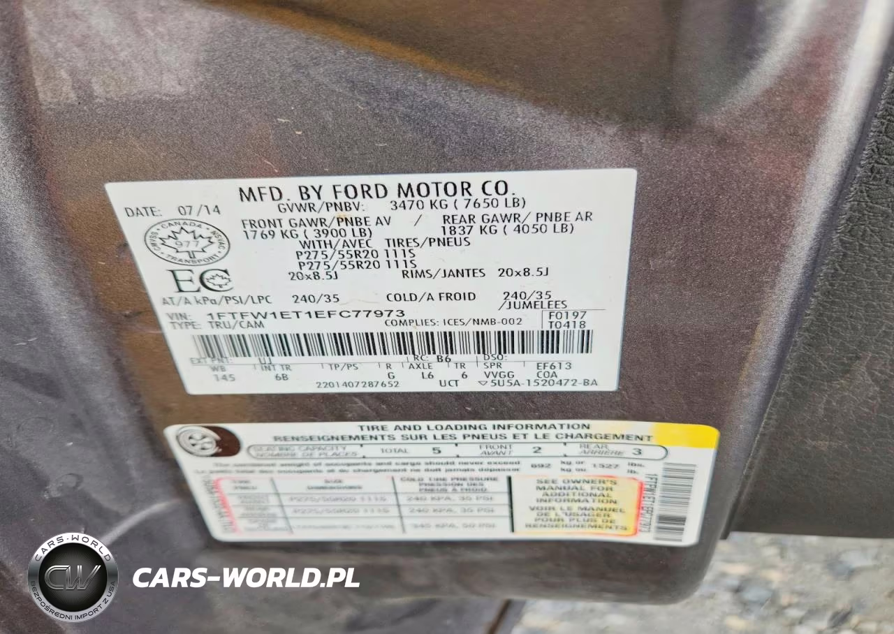 2014 Ford F150 Supercrew VIN:1FTFW1ET1EFC77973 - 13