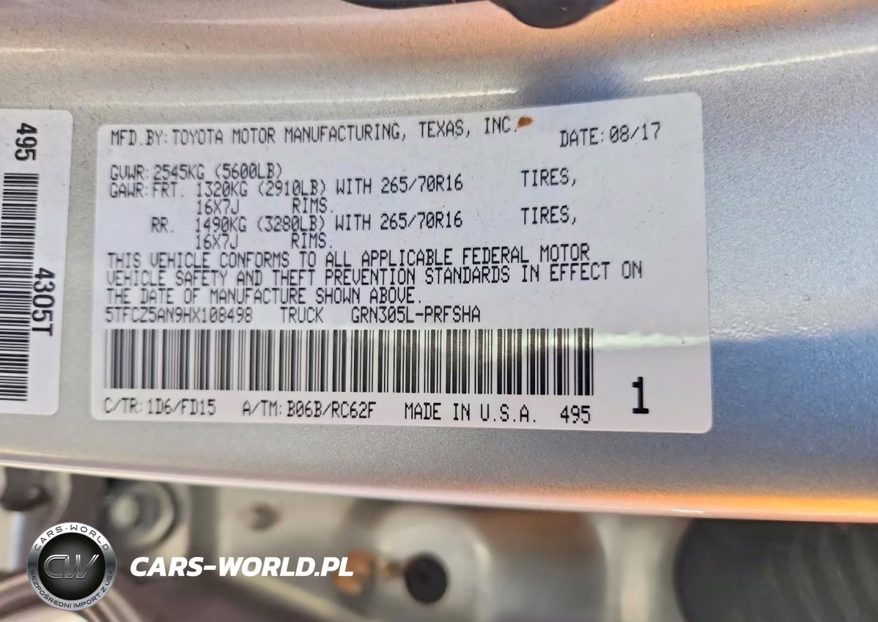 TOYOTA TACOMA VIN:5TFCZ5AN9HX108498 - 12