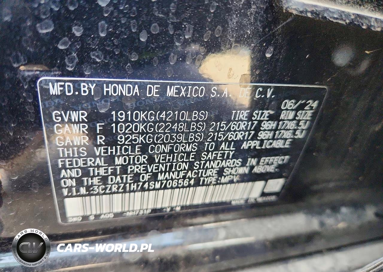 2025 Honda Hr-V 2Wd Ex-L VIN:3CZRZ1H74SM706564 - 13