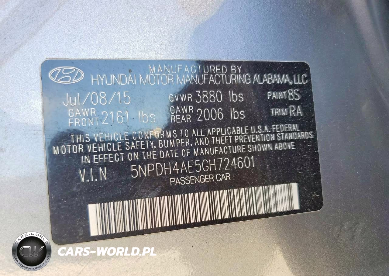 2016 Hyundai Elantra Se VIN:5NPDH4AE5GH724601 - 13