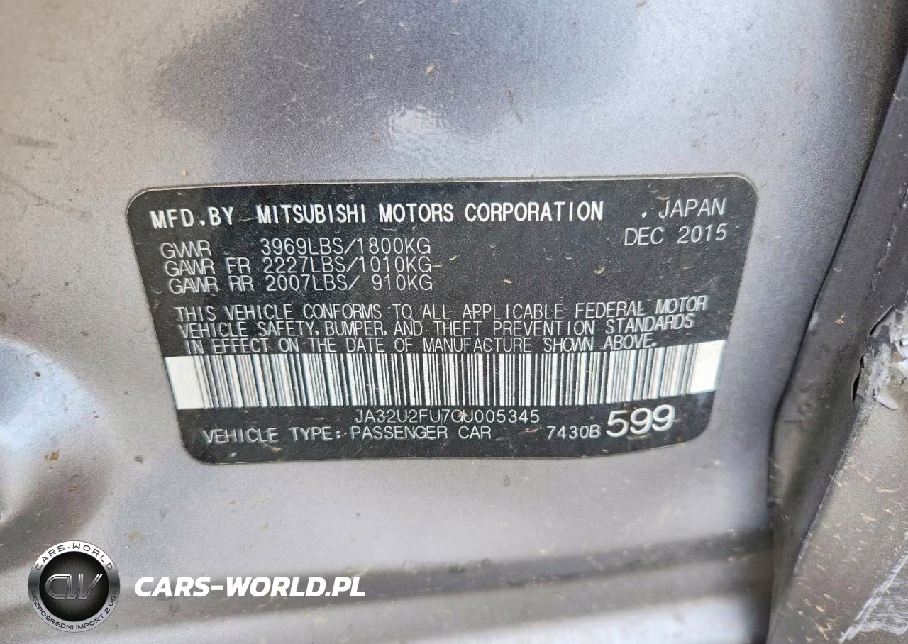 2016 Mitsubishi Lancer Es VIN:JA32U2FU7GU005345 - 12