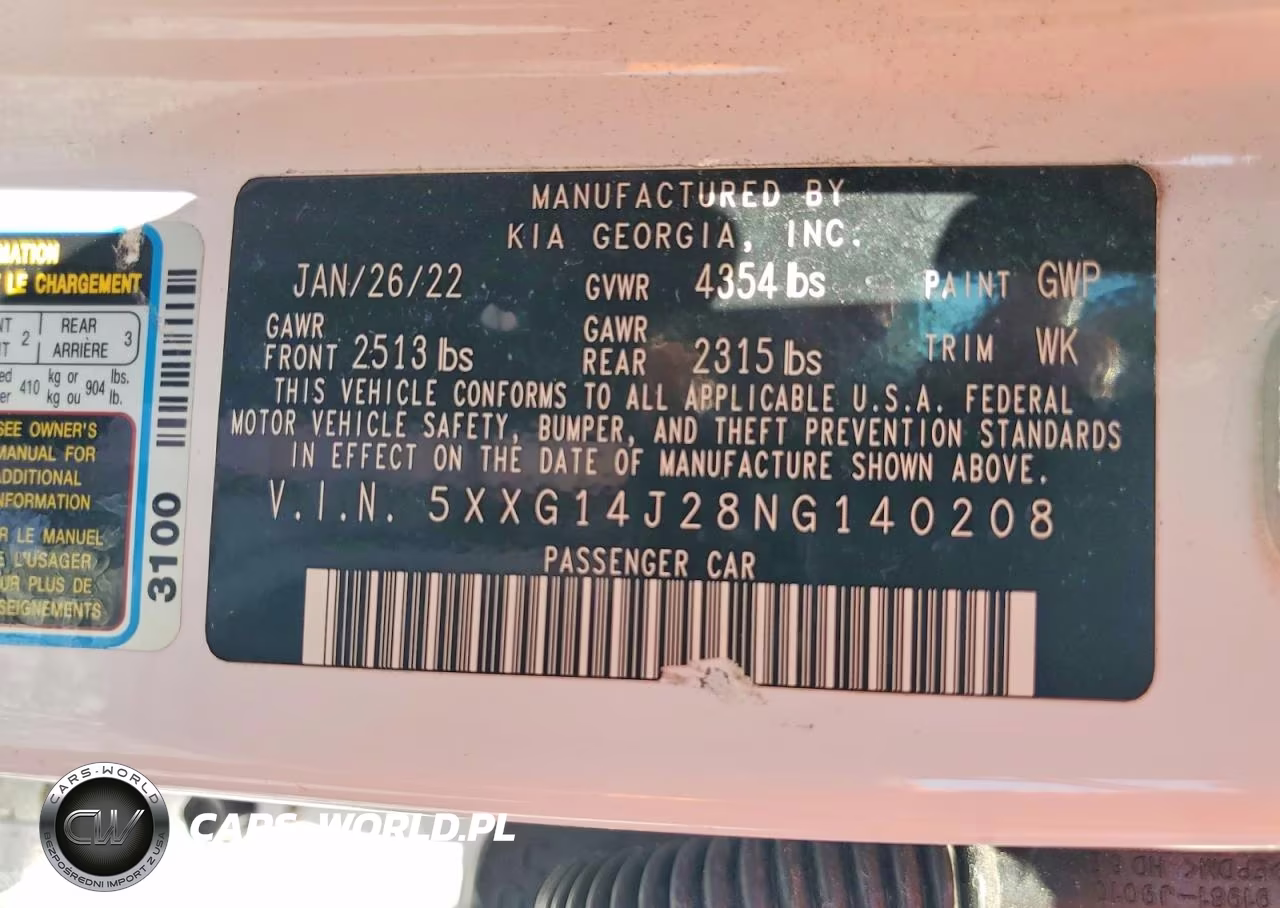2022 Kia K5 Lxs VIN:5XXG14J28NG140208 - 12