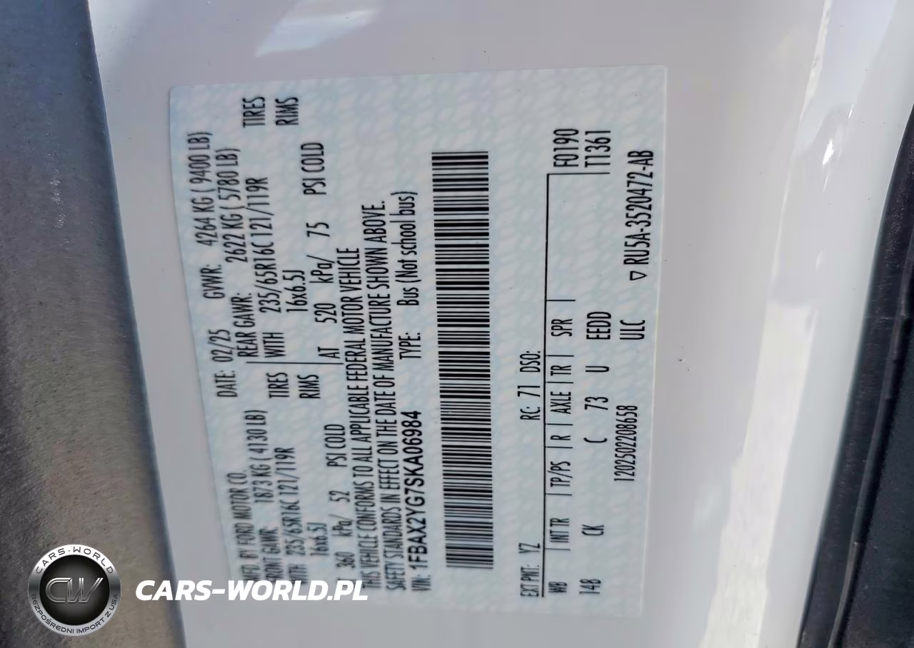 2025 Ford Transit T-350 VIN:1FBAX2YG7SKA06984 - 13