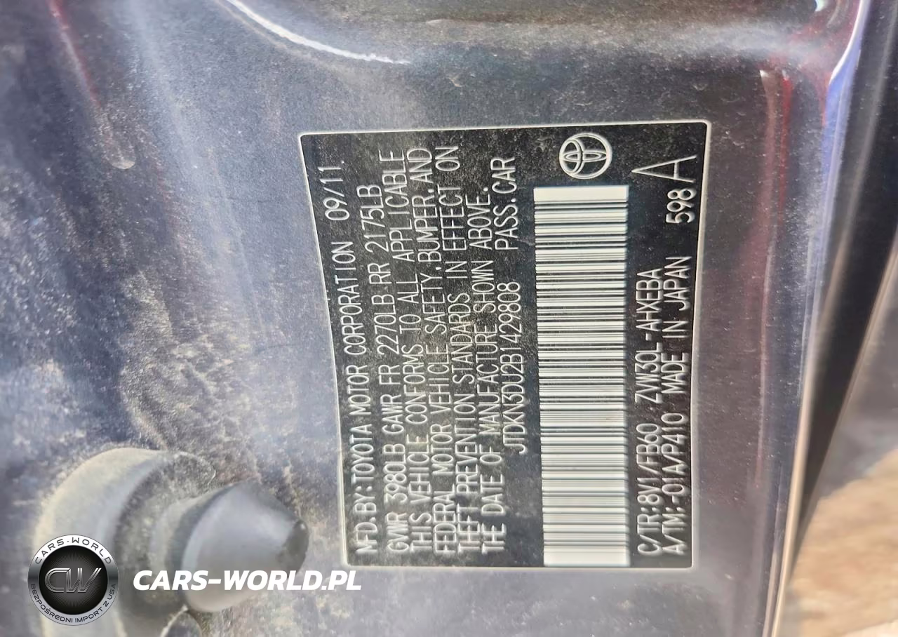 2011 Toyota Prius Two VIN:JTDKN3DU2B1429808 - 12