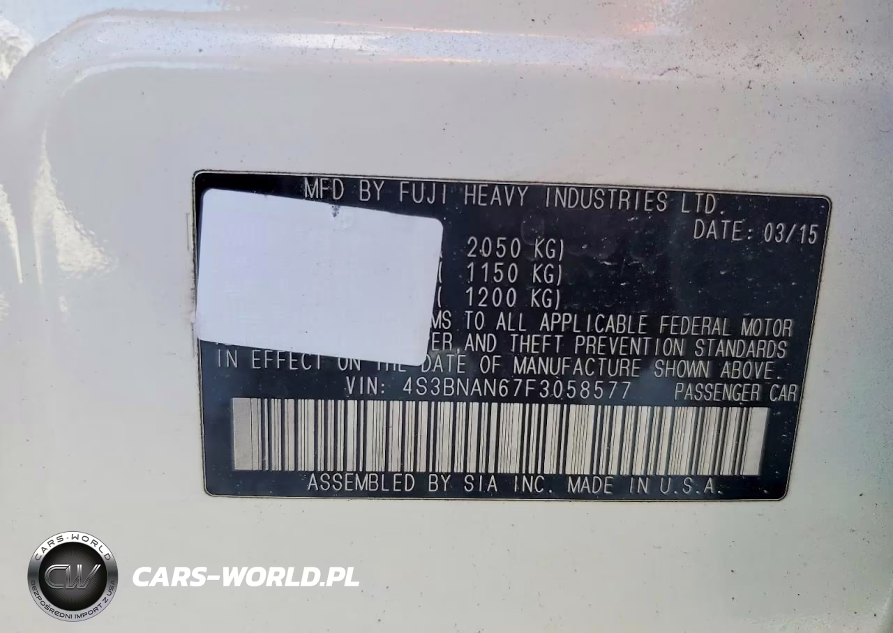 2015 Subaru Legacy 2.5I Limited VIN:4S3BNAN67F3058577 - 12