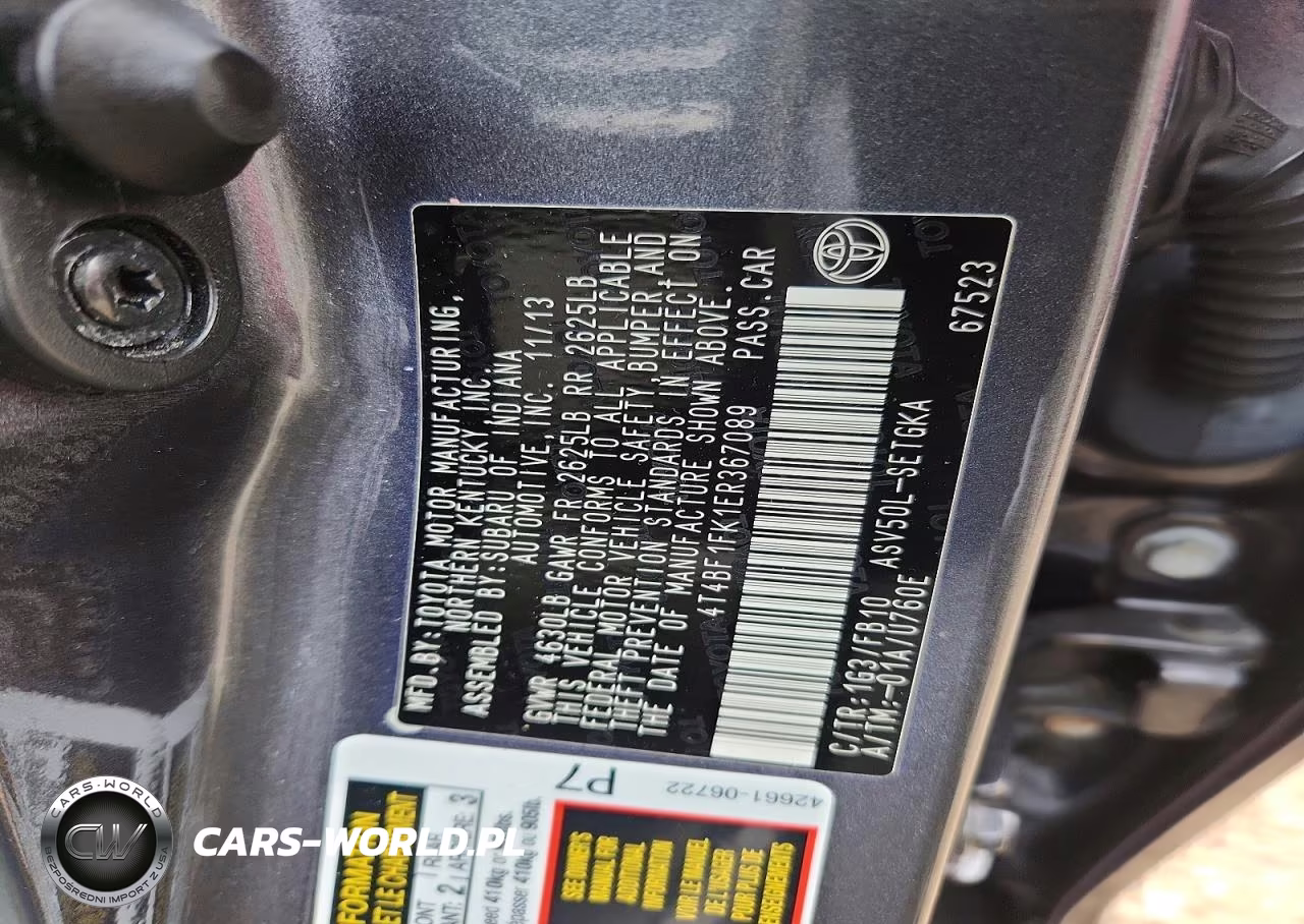 2014 Toyota Camry Xle VIN:4T4BF1FK1ER367089 - 12