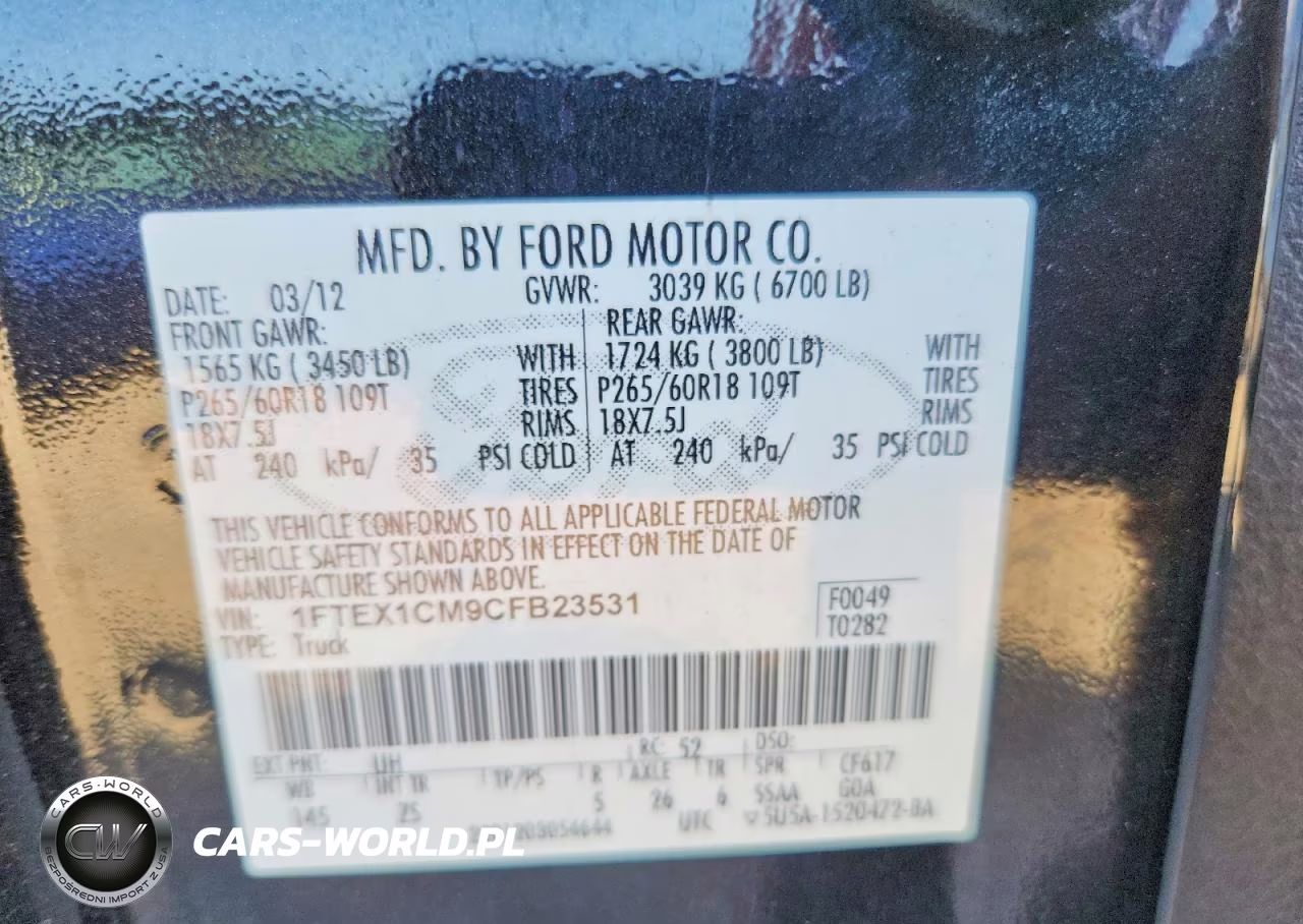 2012 Ford F150 Super Cab VIN:1FTEX1CM9CFB23531 - 12