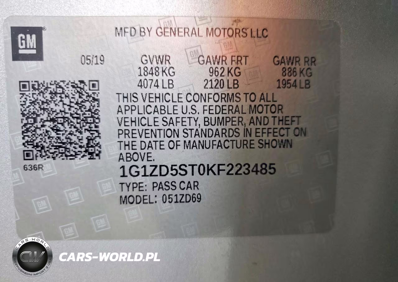 2019 Chevrolet Malibu Lt VIN:1G1ZD5ST0KF223485 - 13