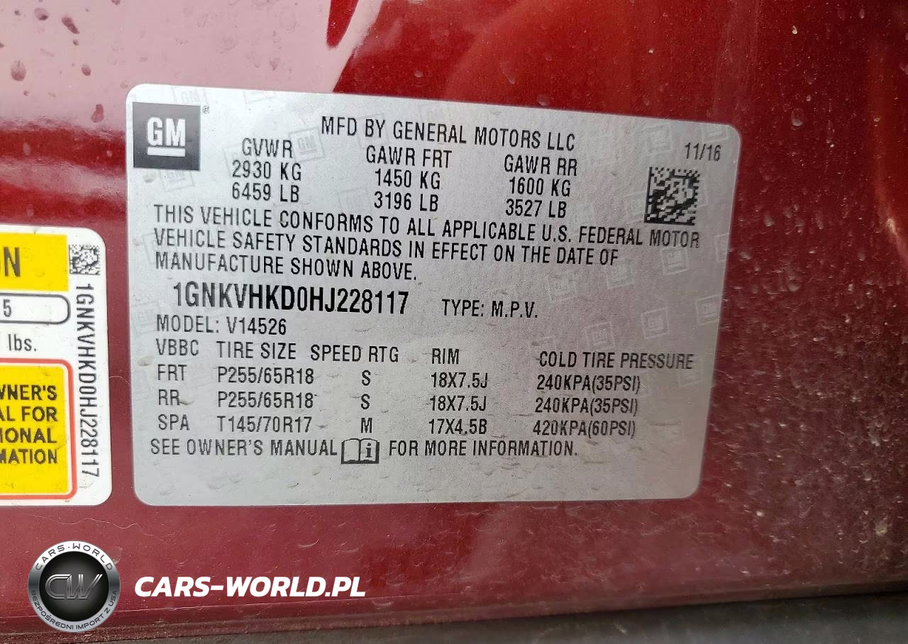 2017 Chevrolet Traverse Lt VIN:1GNKVHKD0HJ228117 - 13