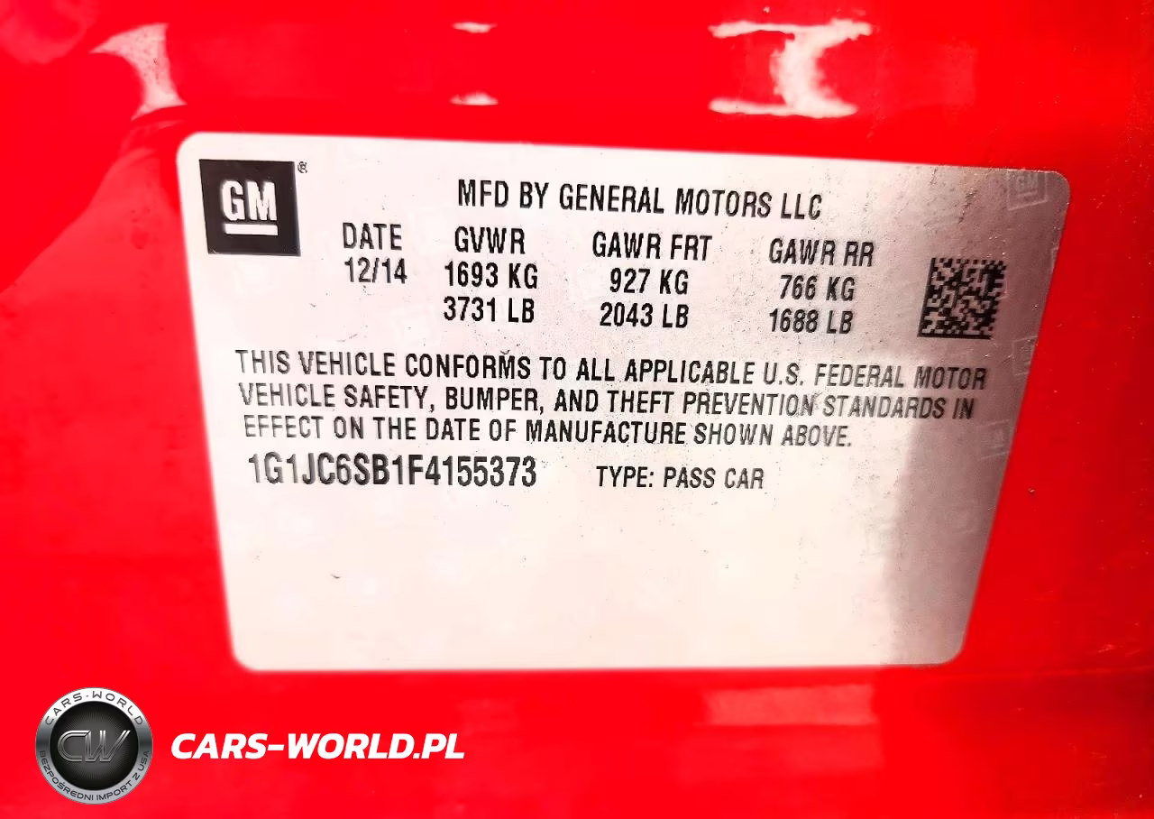 2015 Chevrolet Sonic Lt VIN:1G1JC6SB1F4155373 - 12