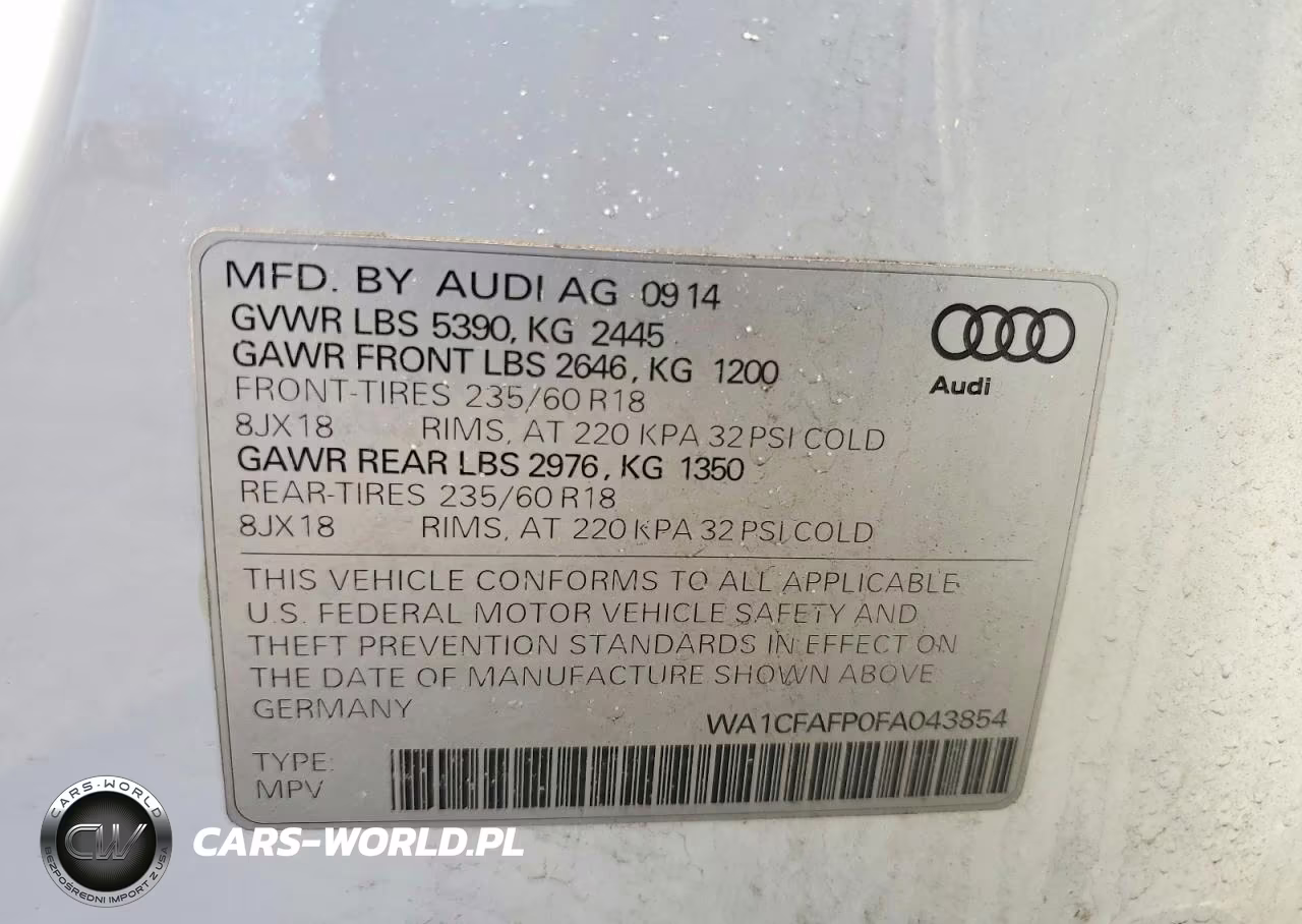2015 Audi Q5 Premium VIN:WA1CFAFP0FA043854 - 13