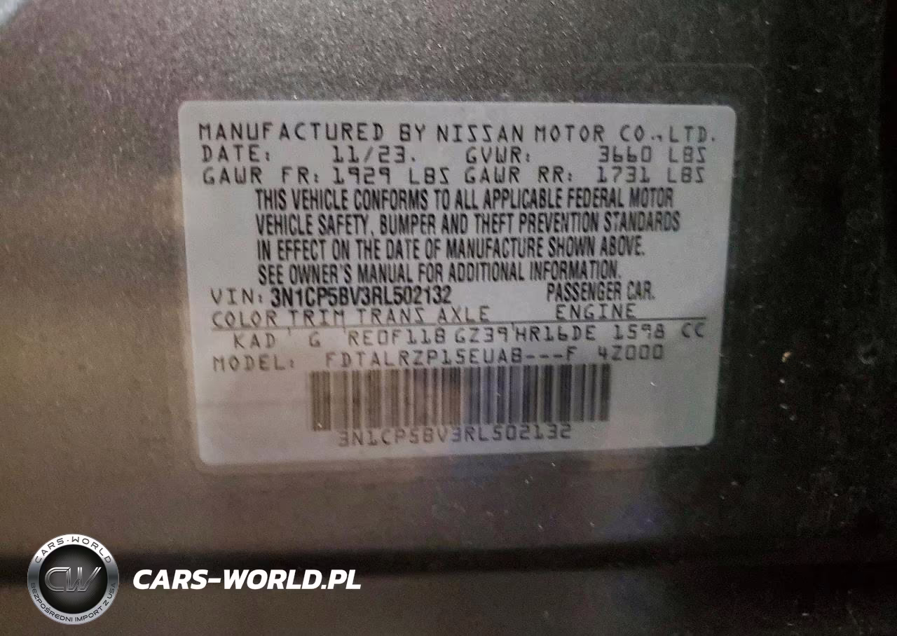 2024 Nissan Kicks S VIN:3N1CP5BV3RL502132 - 14