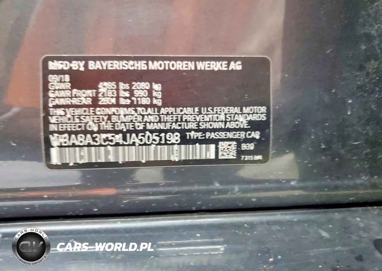 2018 BMW 320 Xi VIN:WBA8A3C54JA505198 - 12