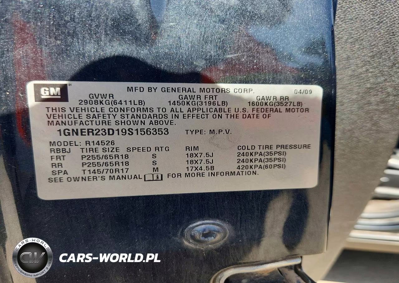 2009 Chevrolet Traverse Lt VIN:1GNER23D19S156353 - 13