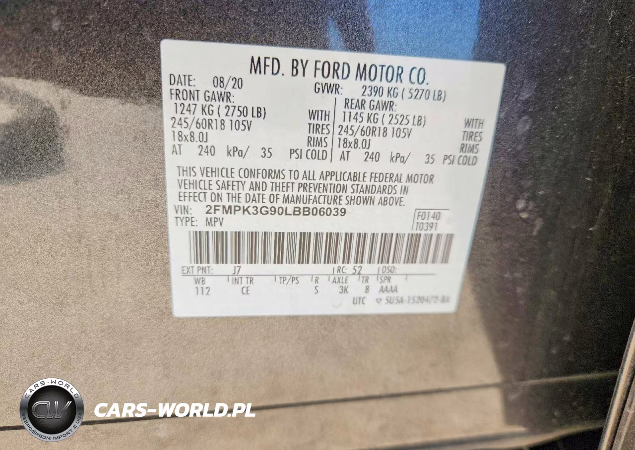 2020 Ford Edge Se VIN:2FMPK3G90LBB06039 - 13
