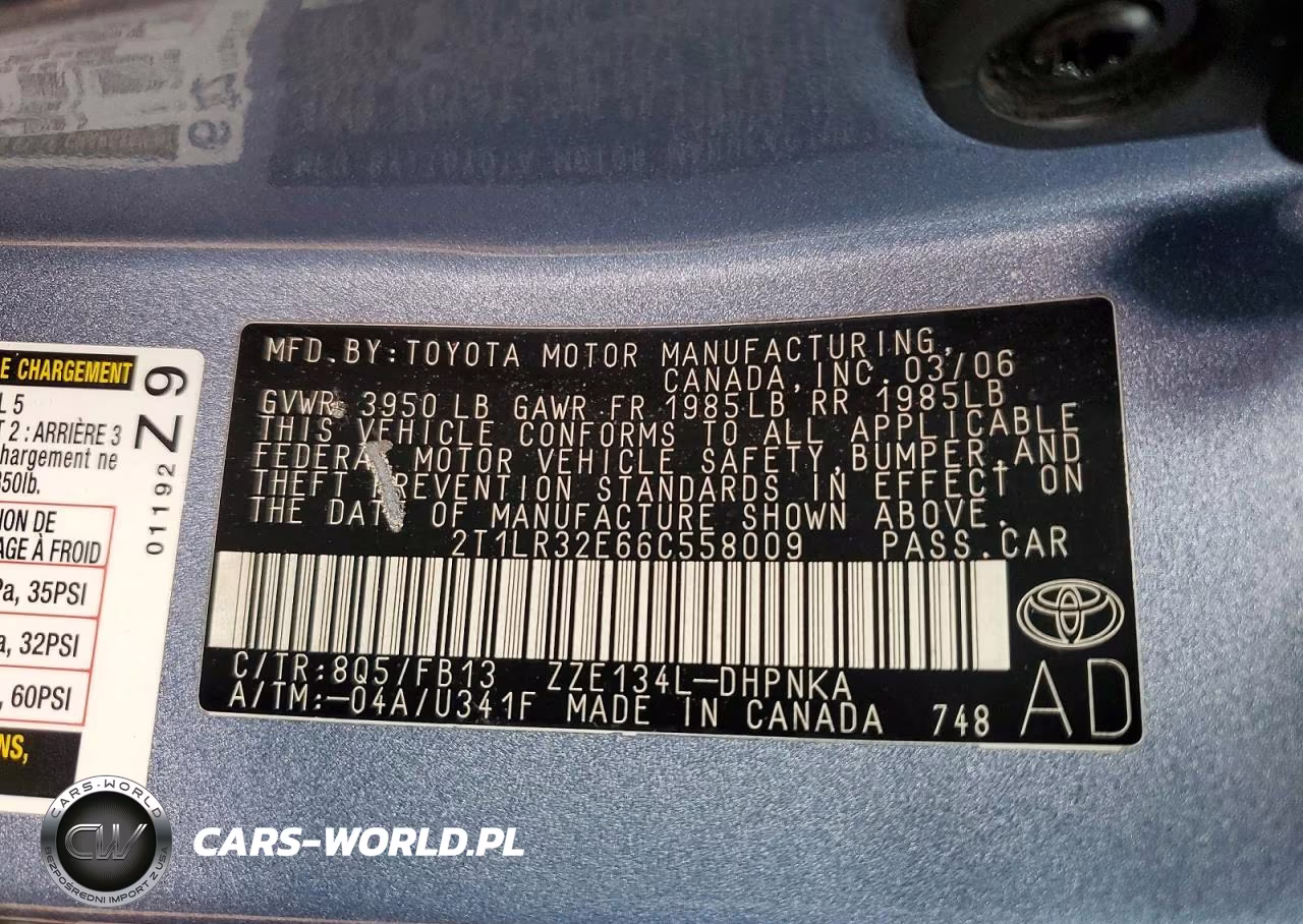 2006 Toyota Matrix Xr VIN:2T1LR32E66C558009 - 12