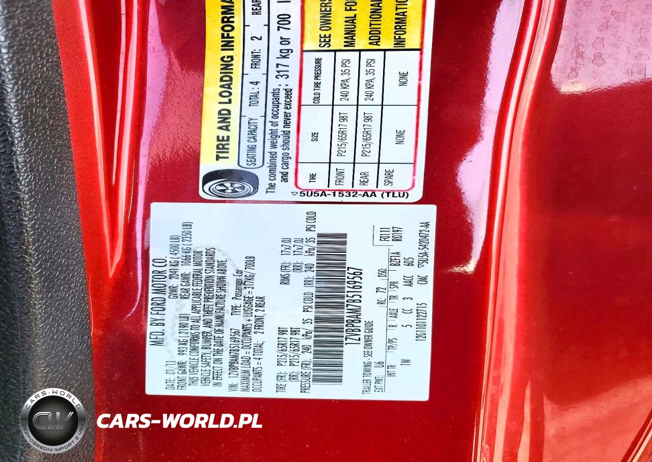 2011 Ford Mustang VIN:1ZVBP8AM7B5169567 - 12