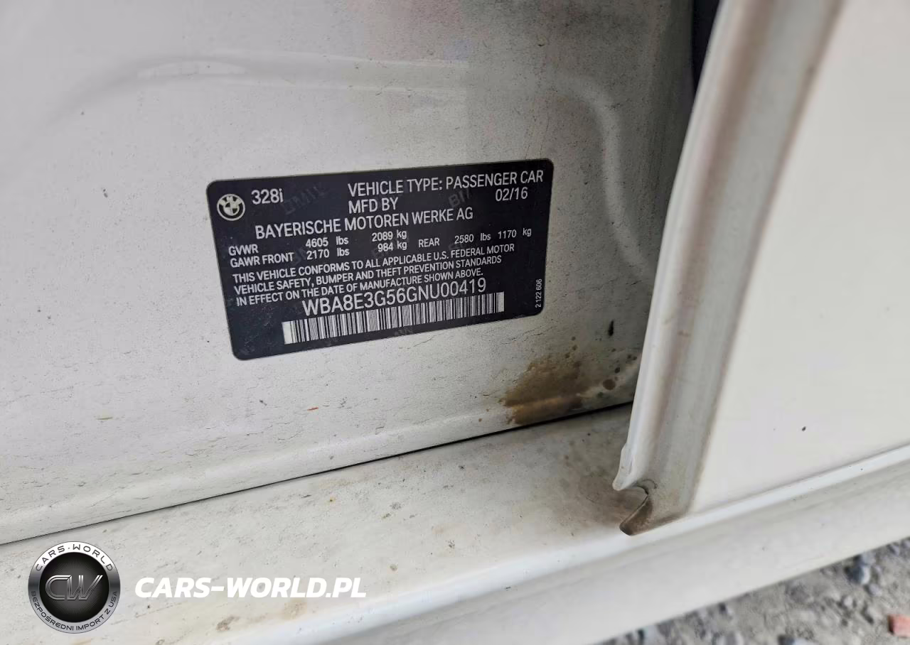 2016 BMW 328 Xi Sulev VIN:WBA8E3G56GNU00419 - 12