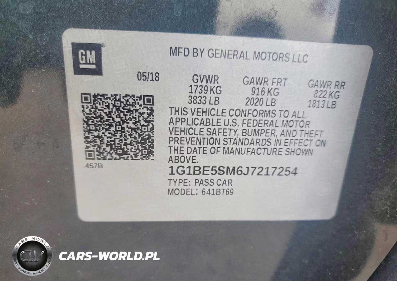 2018 Chevrolet Cruze Lt VIN:1G1BE5SM6J7217254 - 12