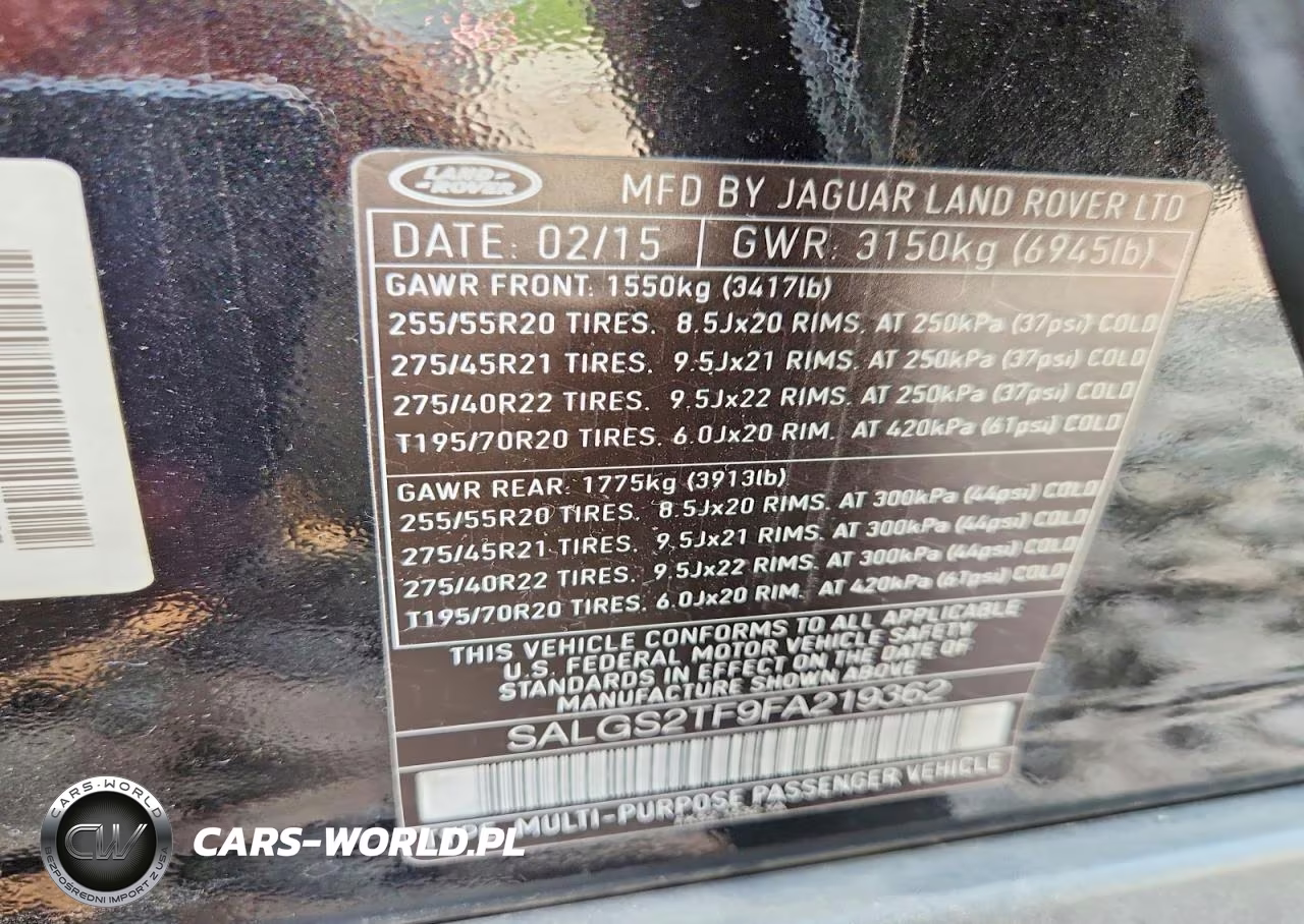 2015 Land Rover Range Rover Supercharged VIN:SALGS2TF9FA219362 - 13