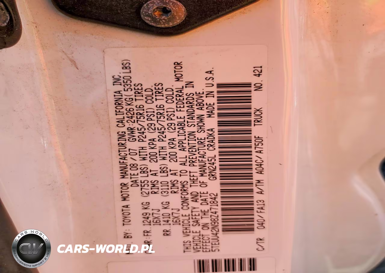 2008 Toyota Tacoma Base V6 VIN:5TEUU42N98Z471842 - 12