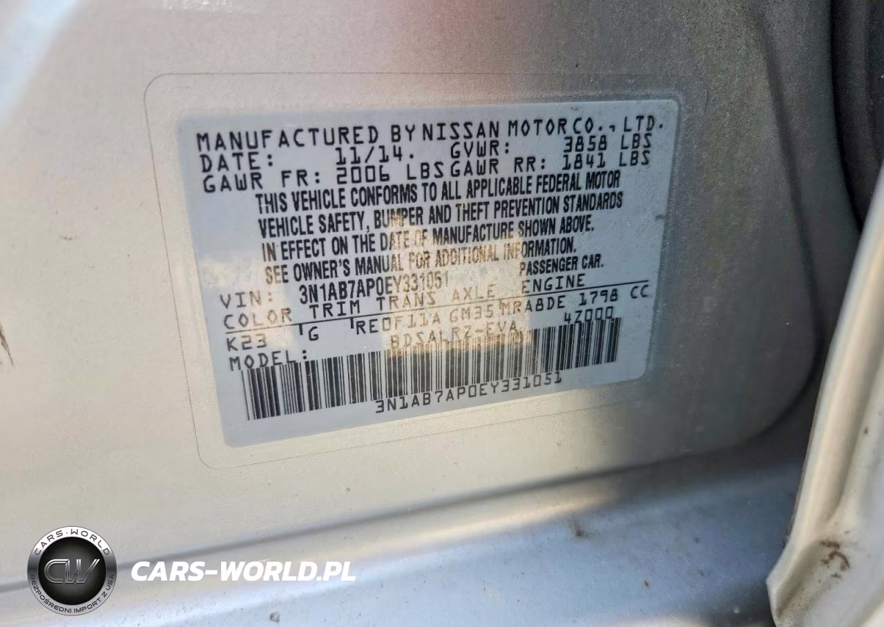 2014 Nissan Sentra Sr VIN:3N1AB7AP0EY331051 - 12