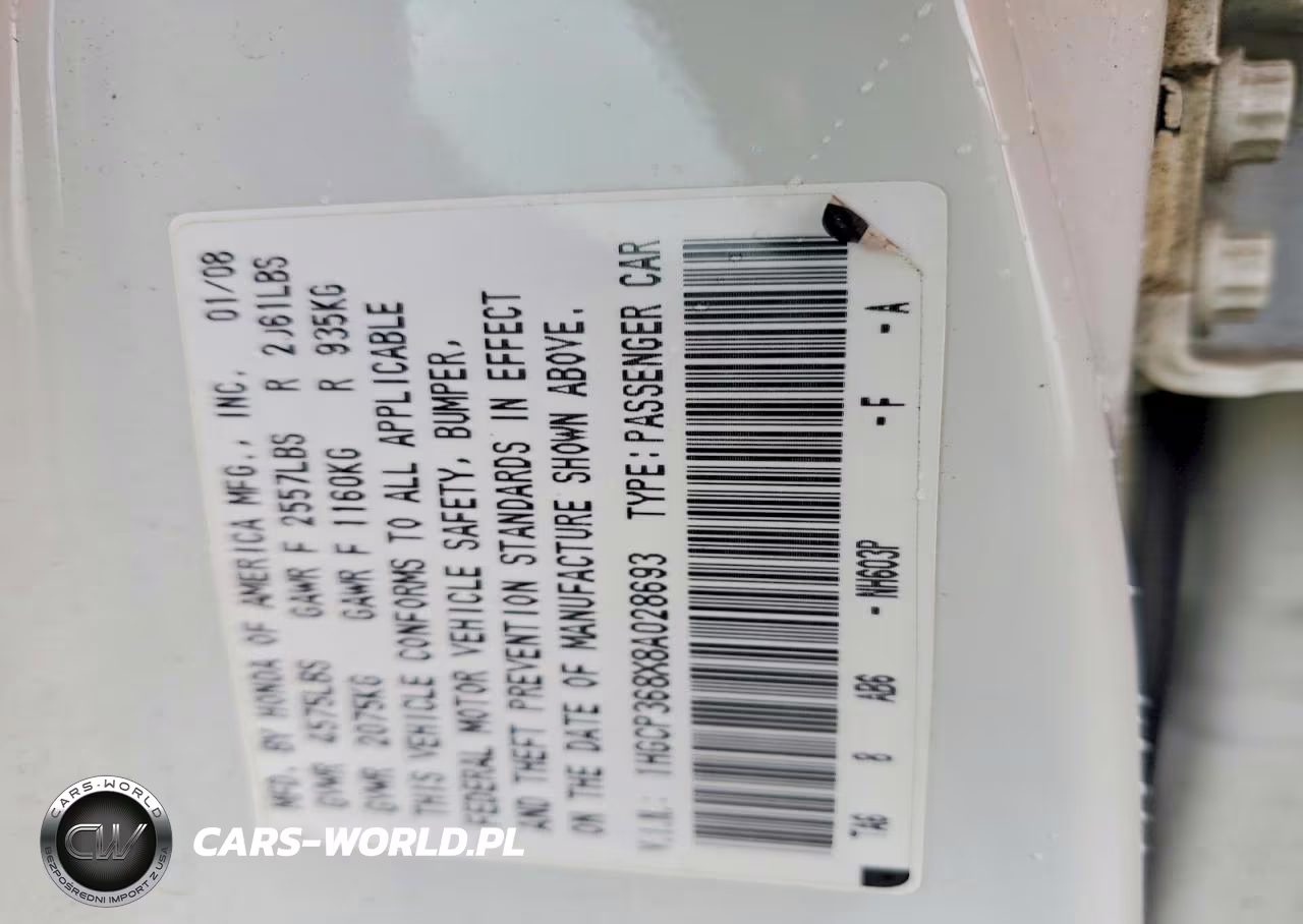 2008 Honda Accord Exl VIN:1HGCP368X8A028693 - 13