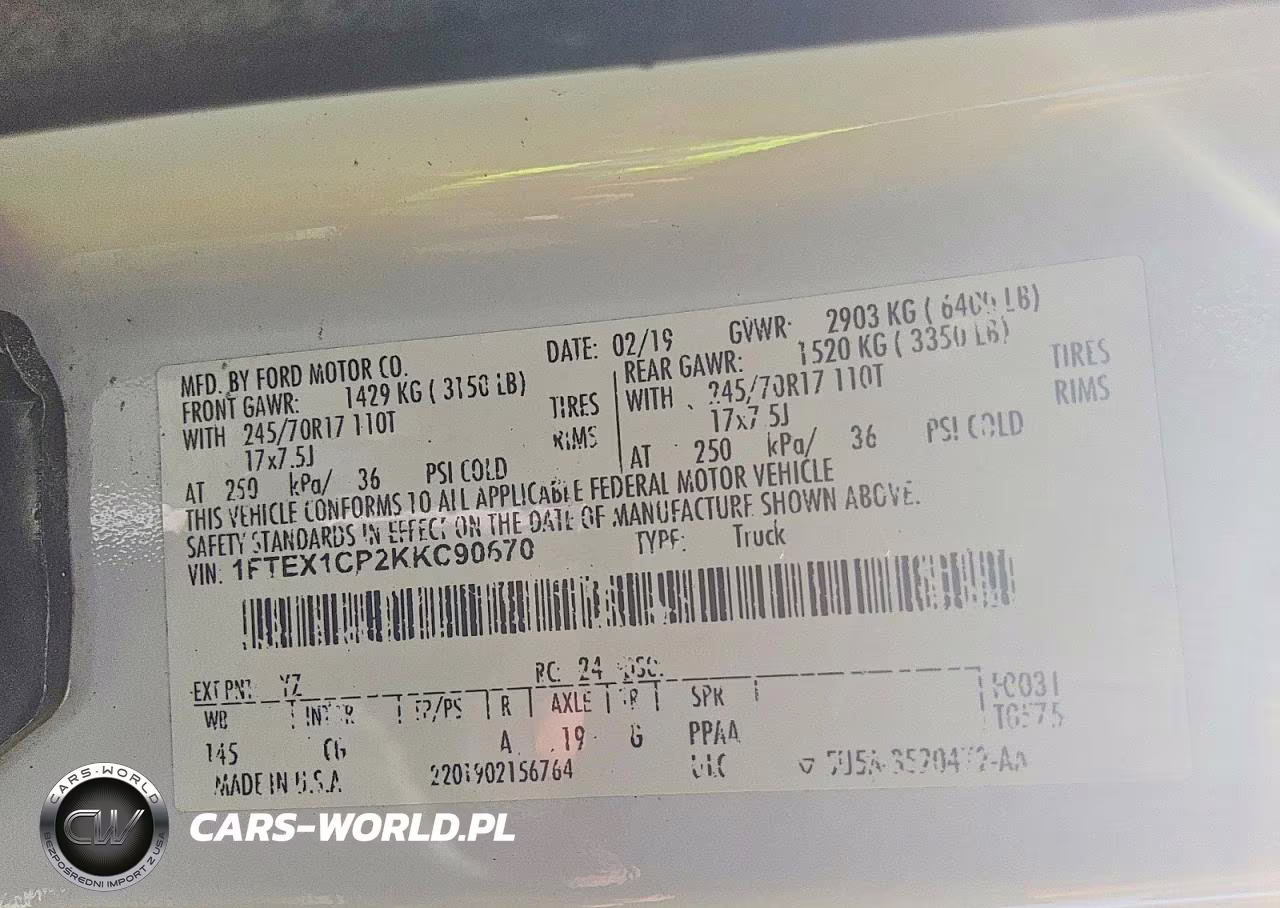 2019 Ford F150 Super Cab VIN:1FTEX1CP2KKC90670 - 12