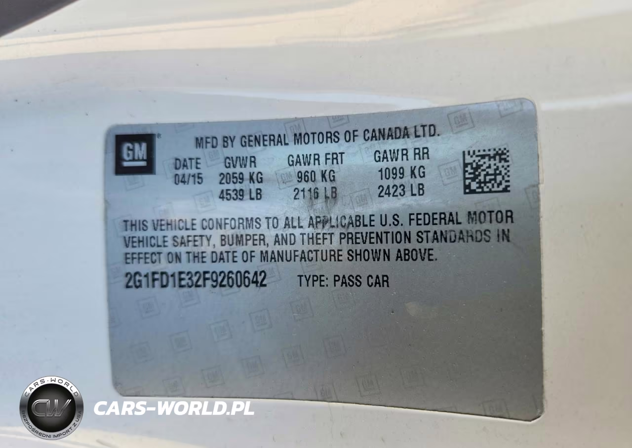 2015 Chevrolet Camaro Lt VIN:2G1FD1E32F9260642 - 12