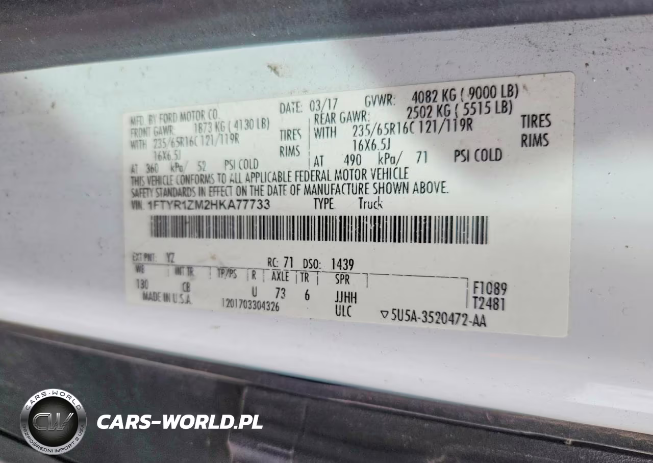 2017 Ford Transit T-250 Delivery Van VIN:1FTYR1ZM2HKA77733 - 13