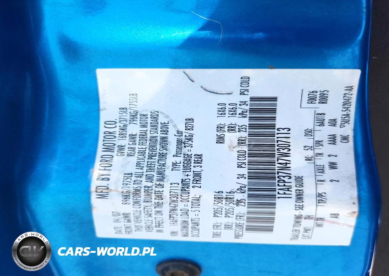 2007 Ford Focus Zx5 VIN:1FAFP37N47W307113 - 12