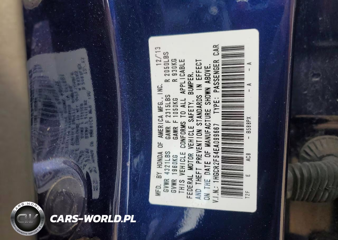2014 Honda Accord Sport VIN:1HGCR2F54EA099667 - 13