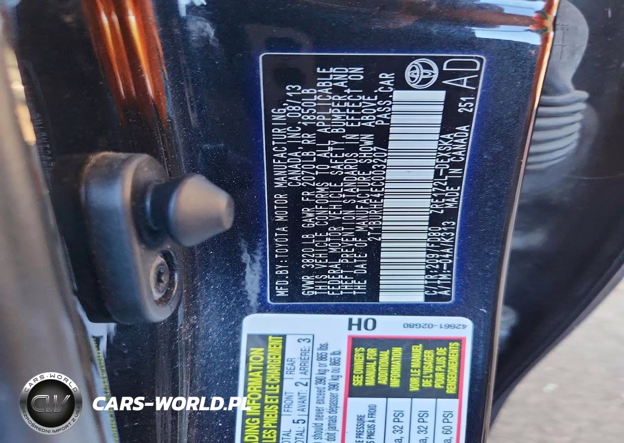 2014 Toyota Corolla S Plus VIN:2T1BURHE4EC003207 - 12
