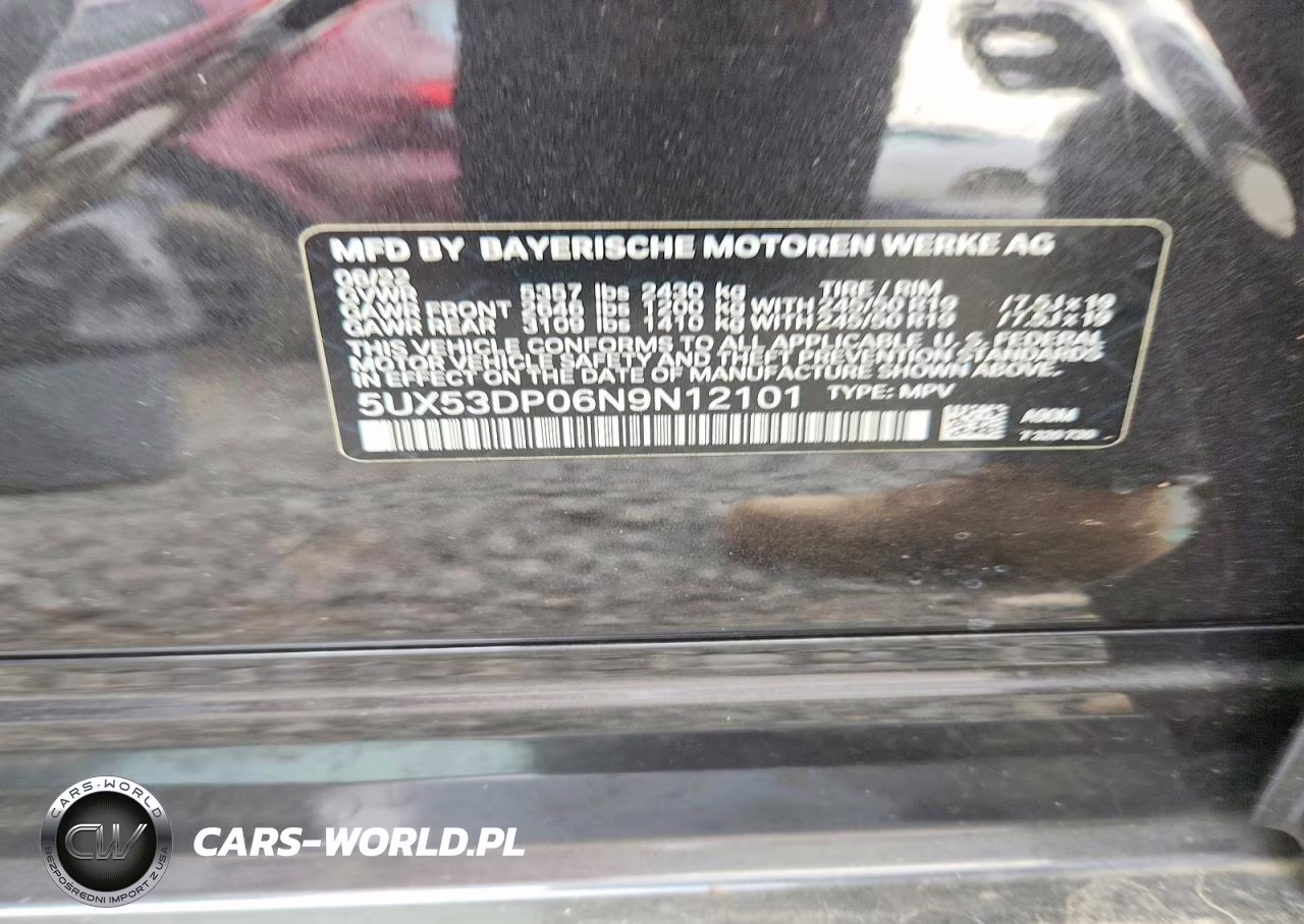 2022 BMW X3 xDrive30I VIN:5UX53DP06N9N12101 - 13