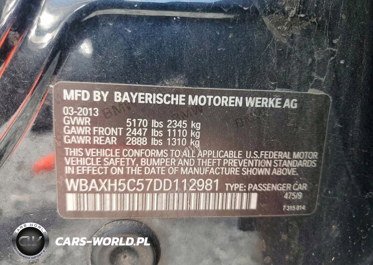 2013 BMW 528 Xi VIN:WBAXH5C57DD112981 - 12