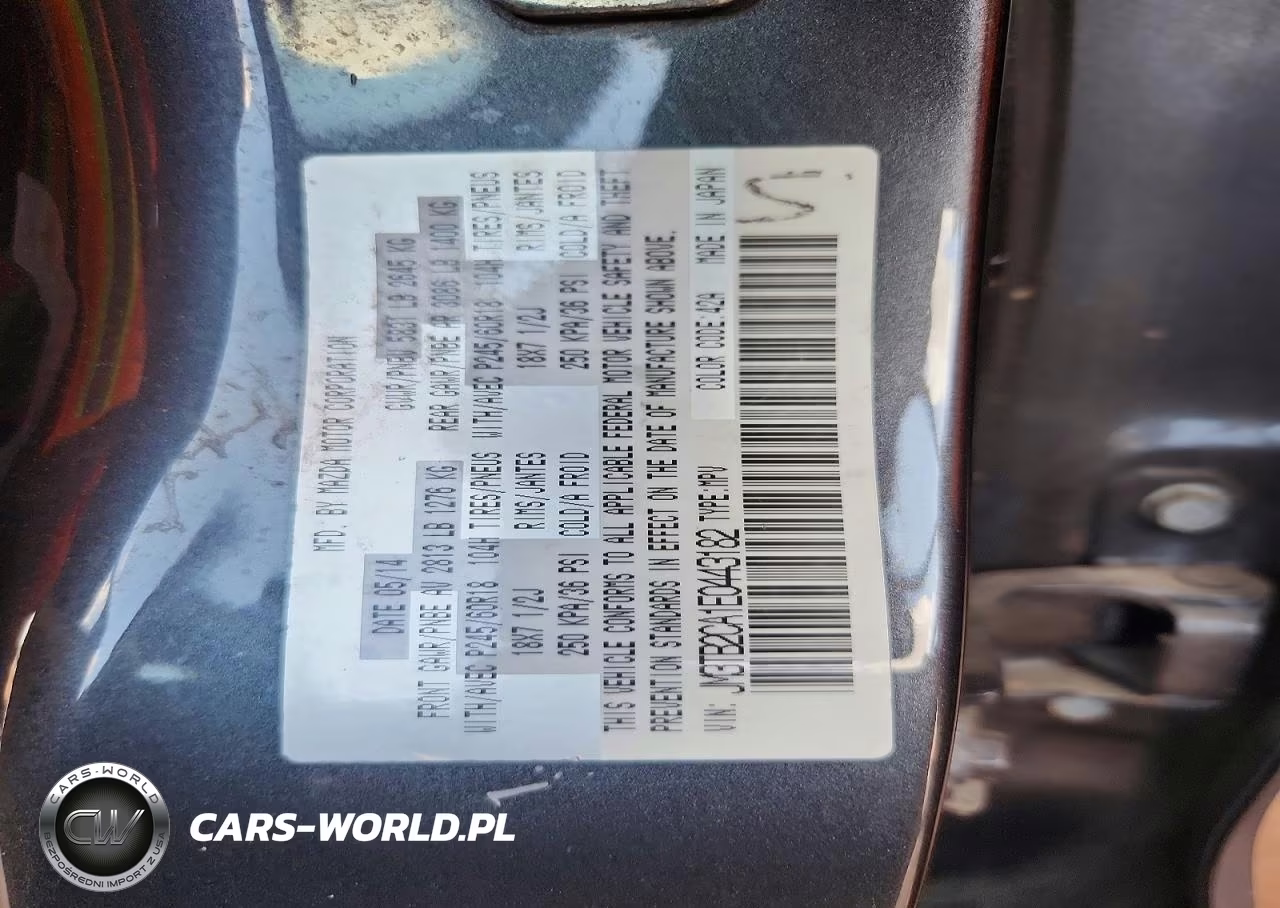 2014 Mazda Cx-9 Touring VIN:JM3TB2CA1E0443182 - 13