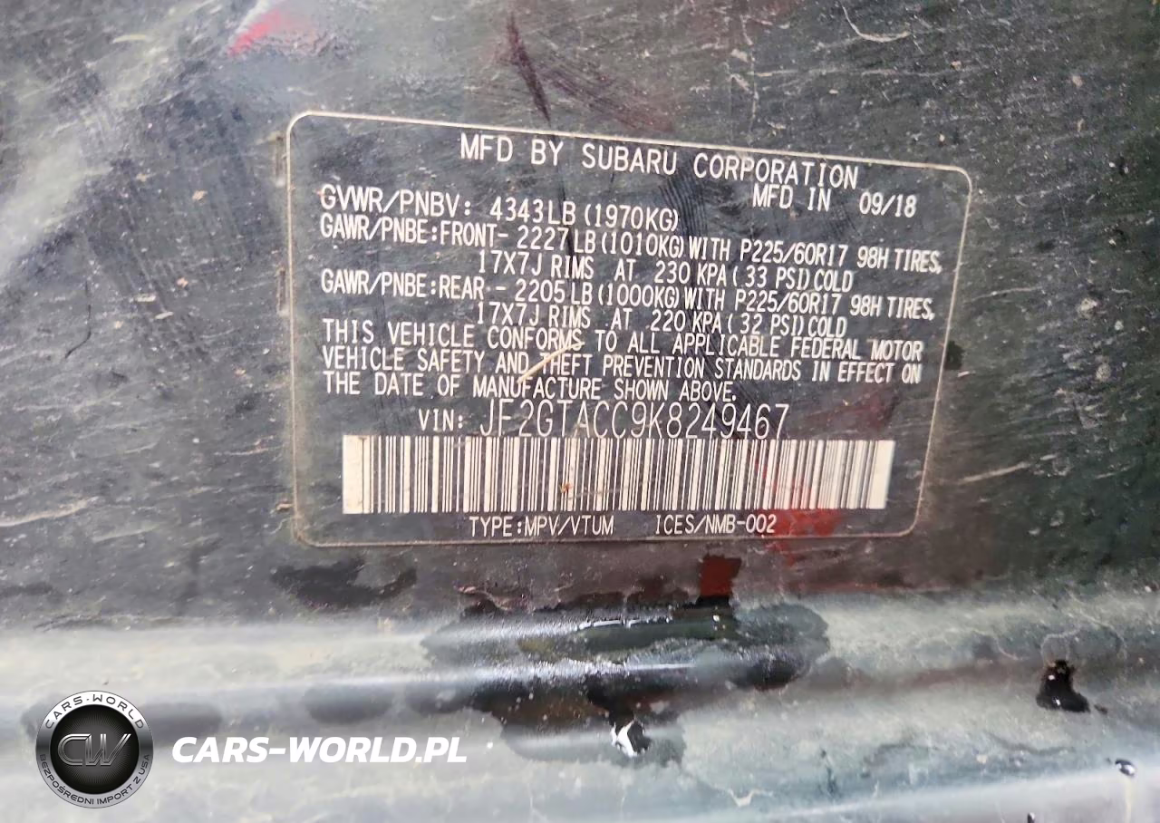 2019 Subaru Crosstrek Premium VIN:JF2GTACC9K8249467 - 12