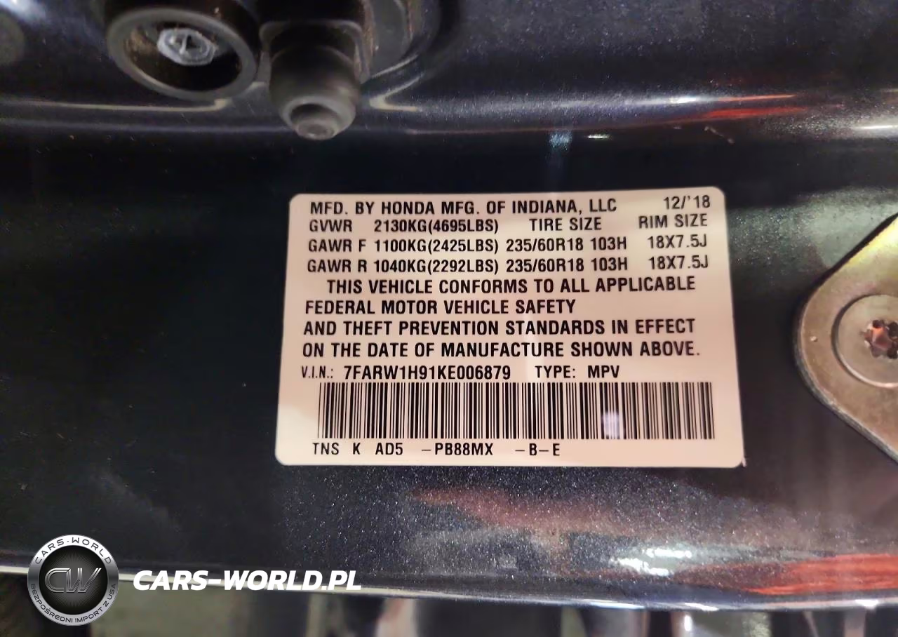 2019 Honda Cr-V Touring VIN:7FARW1H91KE006879 - 13