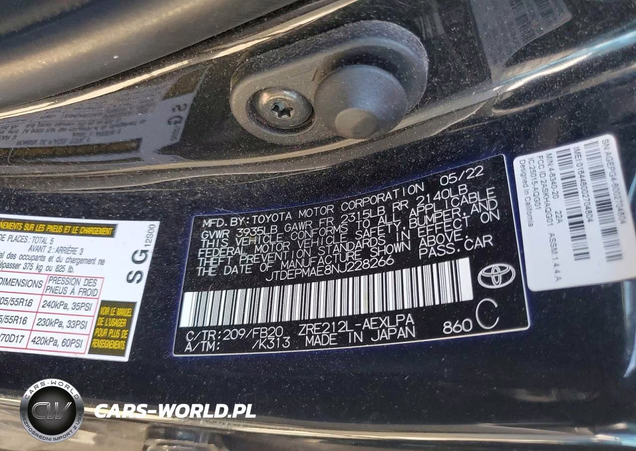 2022 Toyota Corolla Le VIN:JTDEPMAE8NJ228266 - 12