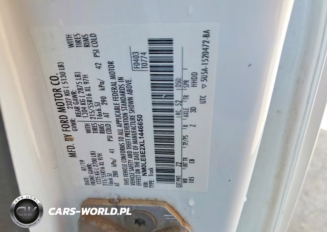 2020 Ford Transit Connect Xl Delivery Van VIN:NM0LE6E2XL1446650 - 12
