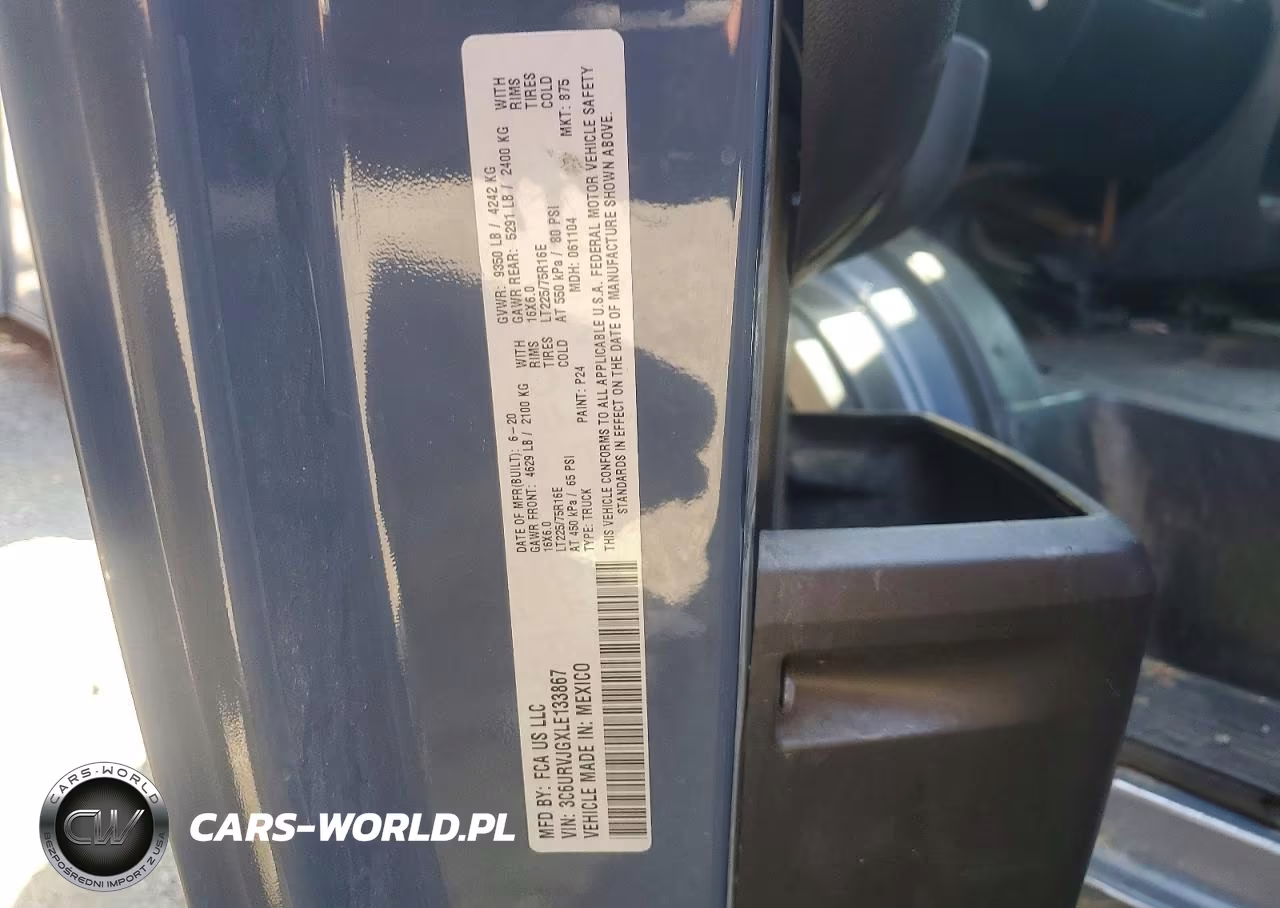2020 Ram Promaster 3500 Delivery Van VIN:3C6URVJGXLE133867 - 13